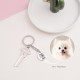Personalized Single Charm Pet Portrait Keychain Custom Key Ring For Pet Lovers Pet Memorial Gift 