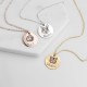 Personalized Single Pendant Pet Portrait Engraved Necklace, Custom Dog / Cat Themed Coin Necklace, Pet Memorial Gift For Dog Mom